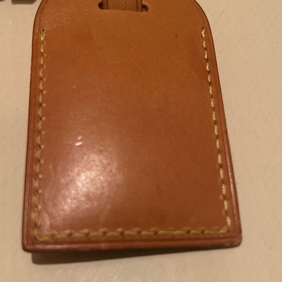 Louis Vuitton Luggage Tag Attachment Belt Cognac Brown Leather Adjustable LV - Picture 7 of 8